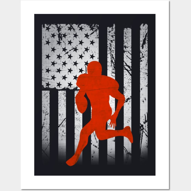 AMERICAN FOOTBALL USA FLAG TEE Wall Art by missalona